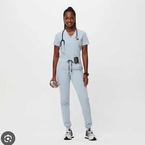 Dusty blue fig scrub pants